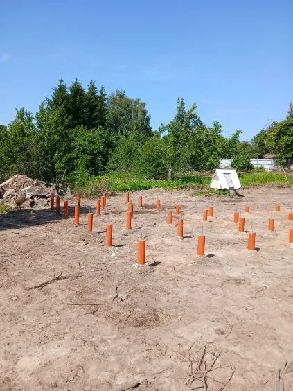 Pradedamas statyti naujas L formos 50 m2 namas Laumėnų k., Kauno r.
